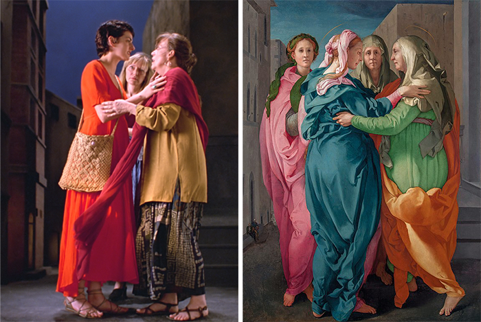 Bill Viola: The Greeting. Pontorno: The Visitation