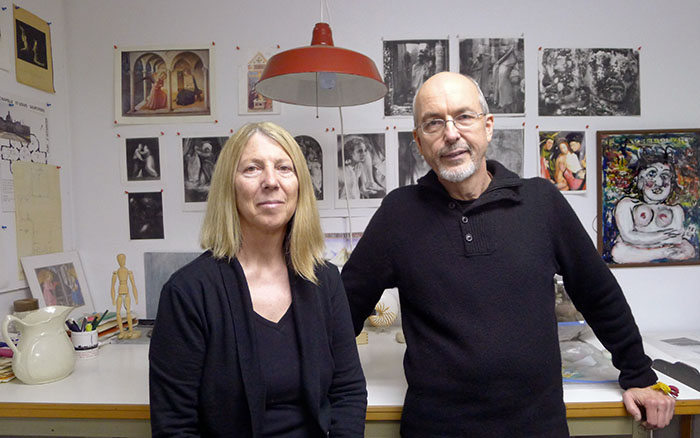 Bill Viola and Kira Perov in their studio