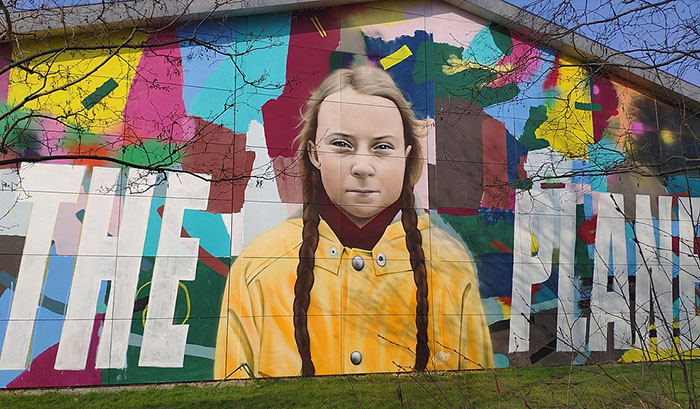 Greta Thunberg: by Danish street artist Miki Pau Otkjær