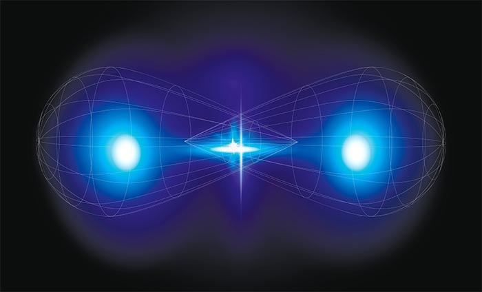 Conceptual illustration of quantum entanglement