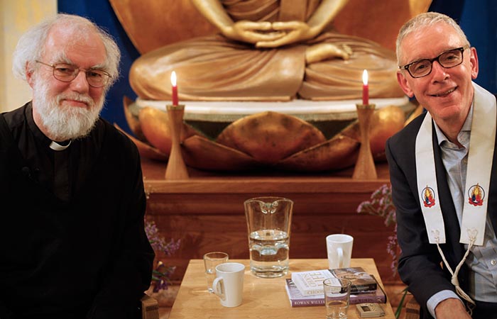 Rowan Williams and Maitreyabandhu of the London Buddhist Centre 