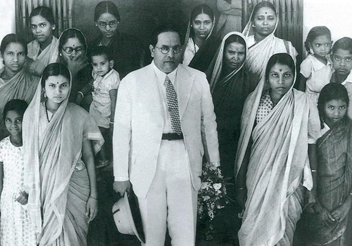 Dr. Babasaheb Ambedkar with Dalit women delegates