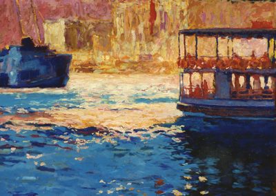 Simon Blackwood painting: Two ferries - Istanbul