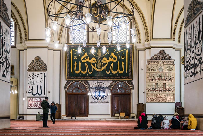 An interior view of Great Mosque (Ulu Cami)