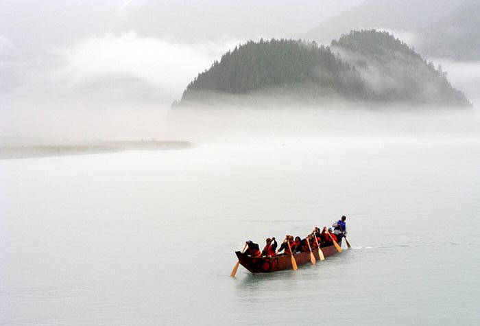 Haisal Youth in a canoe on the Kitlope, 2004