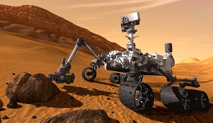 artist’s concept of a ‘robot geologist’ on the surface of Mar