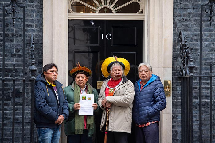 Amazonian indigenous leaders at 10 Downing Street