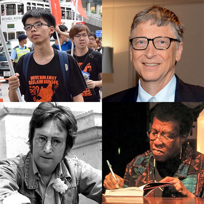 Joshua Wong, Bill Gates, John Lennon and Octavia Butler