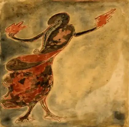 Dancin woman paiting by Rabindranath Tagore