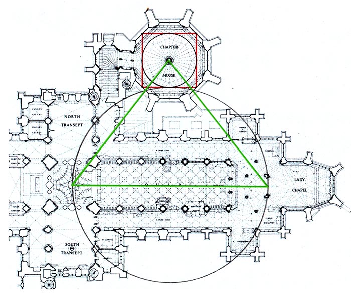 The Earth–Moon diagram overlaid onto the ground plan of Wells