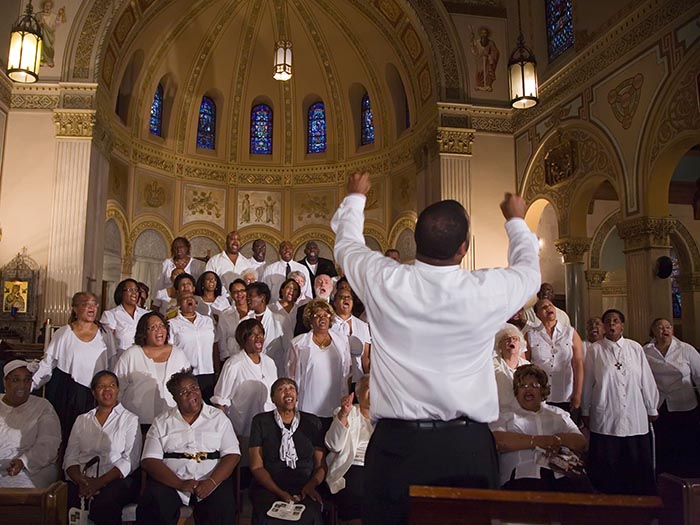 Gospel choir in church