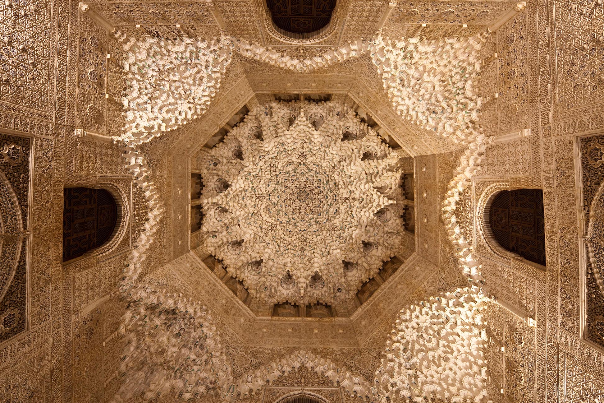 Dome, Hall of the Two Sisters, Court of the Lions, Alhambra, Granada, Spain