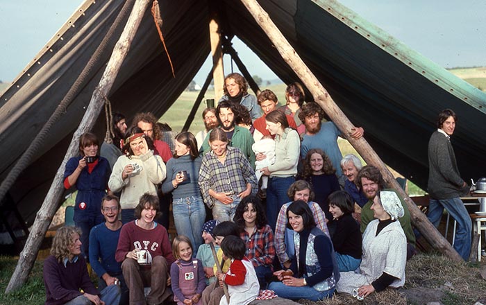 Summer camp at the Lothlorien Community in Scotland, haymaking day1976