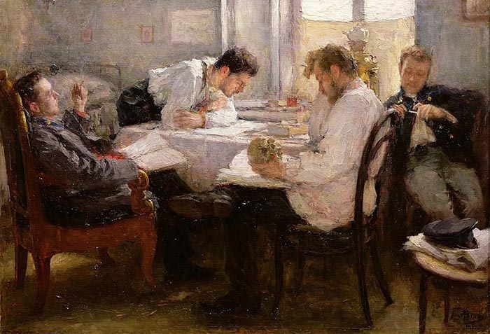 The Bothers Karamazov: The Day Before the Exam (1895) by Leonid Ossipovitch Pasternak