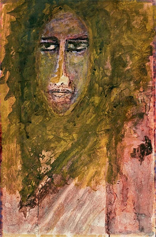 Rabindranath Tagore: Untitled (Head of a Woman), painted in 1939
