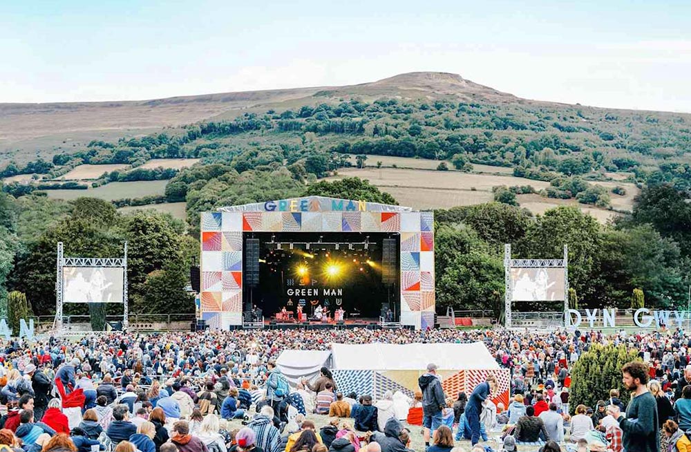 Crowds at The Green Man Festival in Brecon