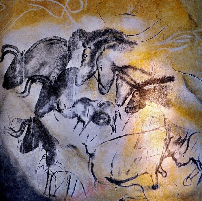 Horse painting in the Chauvet Caves in Southern France