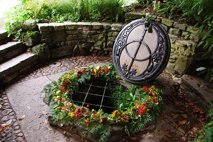 The Red Spring, also known as the Chalice Well, at Glastonbury in Somerset