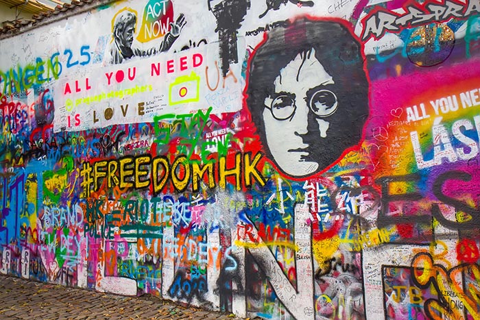 Mural painting of John Lennon, Prague