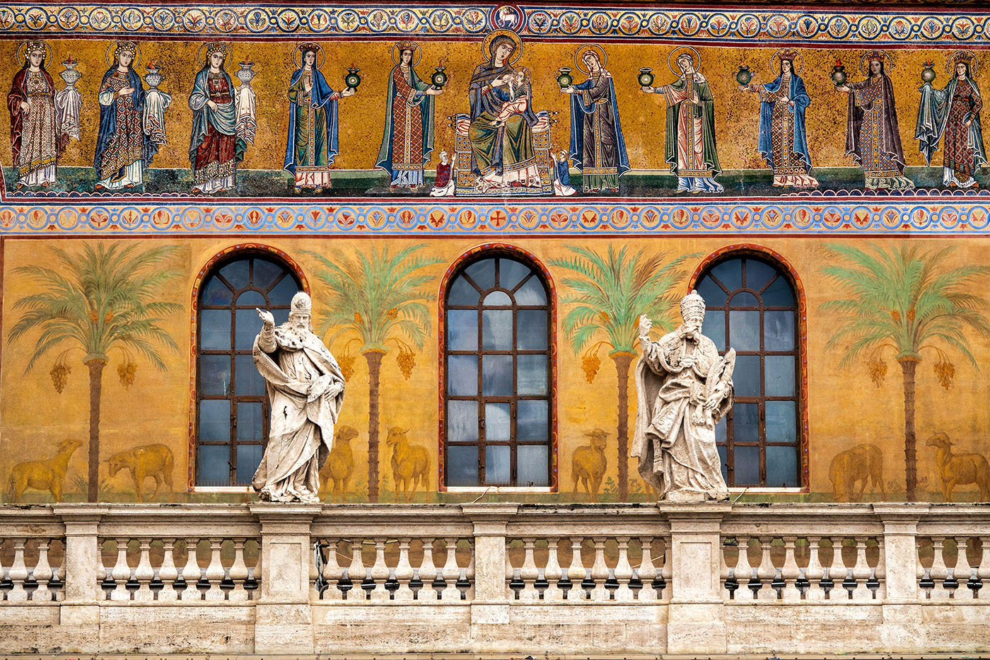 Facade of the Church of Santa Maria in Trastevere, Rome