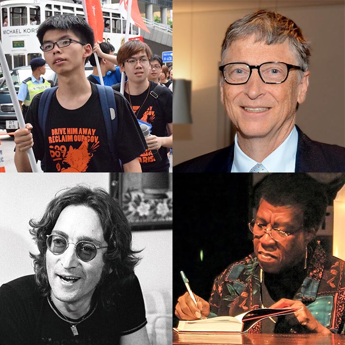 Joshua Wong, Bill Gates, John Lennon and Octavia Butler
