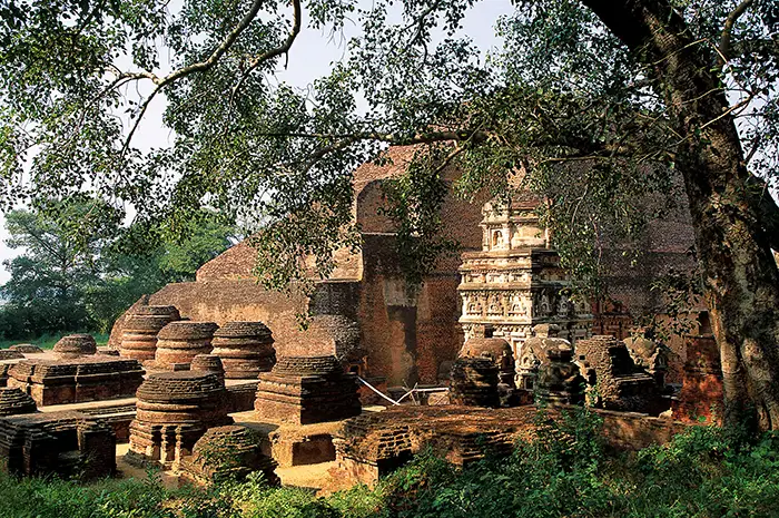 Remains of the great university of Nalandar in Bihar